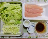簡単夕飯高たんぱく質キャベツささみレンジ蒸し料理作り方1写真