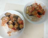 【一料理二品】トマトグラタンと野菜丼作り方6写真