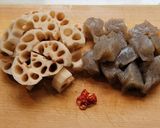 れんこんとこんにゃく🍱甘辛炒め🍺作り方1写真