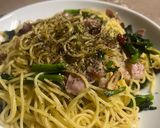 スパゲティ・菜の花ペペロンチーノ作り方6写真
