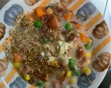 レンジ簡単中華風梅カルボ味炒飯弁当作り方5写真