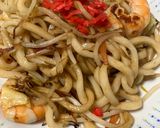 簡単　ソース焼きエビうどん作り方7写真