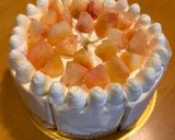桃のデコレーションケーキ作り方34写真