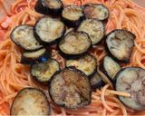 ワンパンで簡単！茄子とベーコンのトマトパスタ作り方5写真