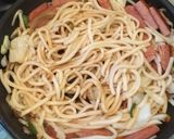 スパムとカット野菜の焼きうどん作り方7写真