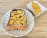 レーズンパンにドライマンゴーと蜂蜜を作り方2写真