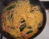 青菜とパンチェッタの和風パスタ作り方3写真