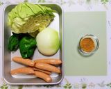 簡単夏の夕飯・昼食ピーマンキャベツカレー焼きそば作り方1写真