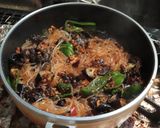 麻婆豆腐春雨茄子青椒木耳ピーマンキクラゲ作り方6写真