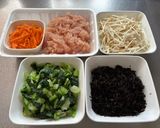 ひじき♡小松菜♡鶏ミンチで♡鉄分そぼろ♫作り方1写真