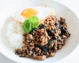 タイ調味料で【本格豚ひきガパオライス】作り方5写真