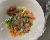 レンジ簡単中華風梅タコライス味炒飯弁当作り方3写真