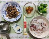簡単昼食・夕飯！イカ茸ブロッコリーパスタ作り方1写真