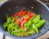 ピリ辛！海老と夏野菜のペペロンチーノ作り方6写真