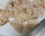 れんこんとしいたけのいためもの作り方1写真