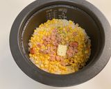 コーンとベーコンの味噌バター炊き込みご飯作り方4写真