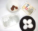 豆腐あんかけ♪簡単レシピ梅干し卵じゃこ作り方1写真