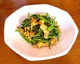空芯菜とふんわり卵の塩炒め!ガーリック風味作り方5写真