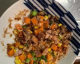 レンジ簡単中華風ロコモコ味炒飯弁当作り方5写真