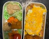 レンジ簡単洋風梅親子丼味オムライス弁当作り方17写真