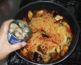 鯖缶トマトソースパスタ♪簡単なすチーズ作り方9写真