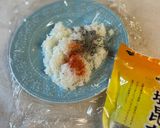 明太子（あかり）と塩昆布のおにぎり作り方3写真