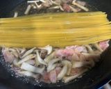 きのこと塩昆布のワンパンパスタ作り方3写真