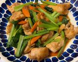鶏もも肉と小松菜のとろり中華炒め作り方7写真