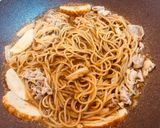 水漬けパスタで八丁味噌煮込みバターパスタ作り方5写真