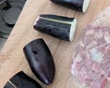 豚こまで絶品おかず🎵ナスの肉詰めドッグ作り方1写真