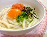 手作り出汁醤油で♡丸亀製麺風明太釜玉〜作り方2写真