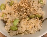 簡単　枝豆めし　むき枝まめ塩こんぶごはん作り方4写真