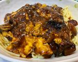 焼きそばとハンバーグのカレー丼作り方5写真