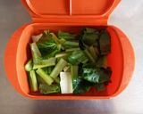 鶏胸肉と小松菜のわさび蒸しサラダ作り方1写真
