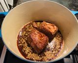 韓国風骨付きカルビ肉バーベキュー煮込み作り方4写真