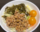 めかぶと納豆のネバトロサラダ作り方1写真