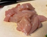 鶏ささみと長ねぎのピリ辛炒め。作り方1写真