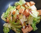 ワンパン今日の夕飯簡単春キャベツ厚揚中華炒め節約作り方7写真