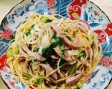 ウインナーと舞茸の塩なしワンパンパスタ作り方6写真