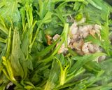 簡単！豚しゃぶ肉と春菊の味ぽん炒め☆作り方2写真