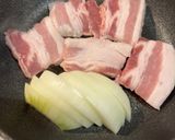 煮込まない簡単豚バラブロックの甘煮丼作り方1写真