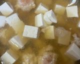 手作り鍋「鶏団子と絹豆腐」作り方3写真
