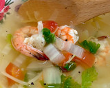 白菜の茎とえびとセロリのスープ♪作り方4写真