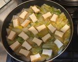 白菜と厚揚げ、卵の煮もの作り方1写真