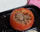 タコス肉で！トマトカップのタコス肉詰め作り方2写真