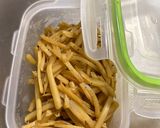時短副菜。細切りたけのこの水煮のきんぴら作り方8写真