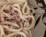 簡単★えのきと挽肉の焼きうどん作り方3写真