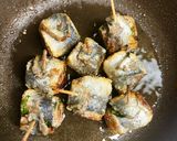 鰯の梅大葉巻き。作り方3写真