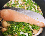 鮭としめじと豆苗の白だし炊き込みご飯作り方4写真