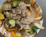 レンジ根菜茄子梅レモンウスター味甘酢豚作り方13写真